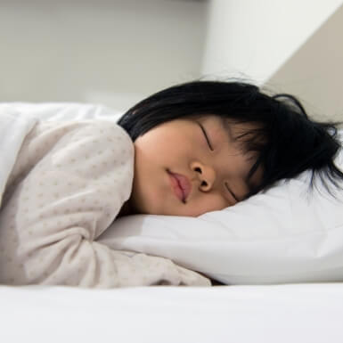 Child sleeping soundly thanks to vivos appliance therapy