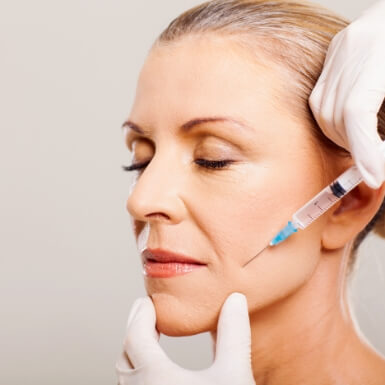 Woman receiving Botox injections